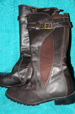 Stiefel Weitschaftstiefel Gr. 39 braun Laura B.  Leder neu