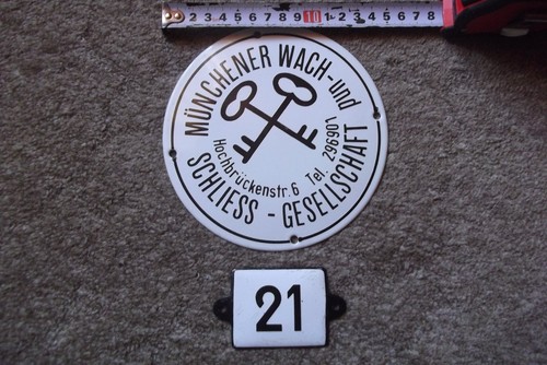 Emailleschild münchener wach - emailleschild,