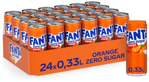 24x fanta orange zero - orange, sugar