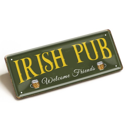 Blechschild irish pub 28x12cm - pub,