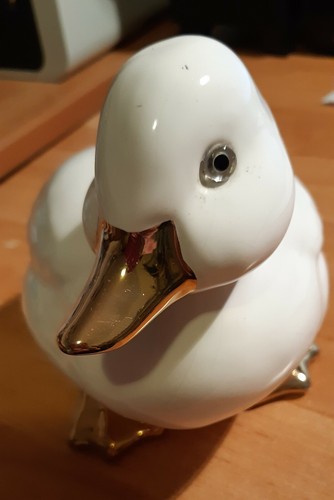 Ente aus porzellan weiß - porzellan,