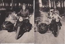 2 x Orig. Foto Motorrad mit Seitenwagen Beiwagen Kinder EMW / BMW??