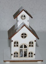 Weihnachtsdekoration Haus / Gebäude mit LED-Beleuchtung 9 x 8 x 12,3 cm Holz