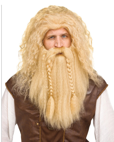 Blonde perücke mit - bart, für