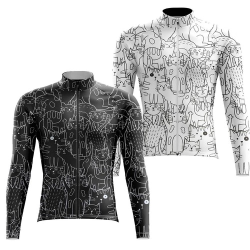 Schwarz weiss fahrradtrikot - schwarz,