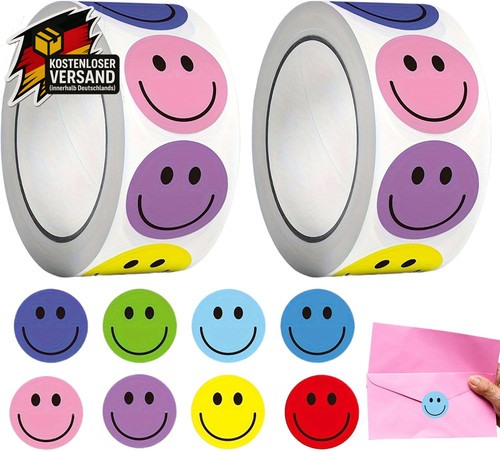 Smileys aufkleber rolle 1000 - aufkleber,