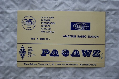 1989 qsl card - card, pa3awz