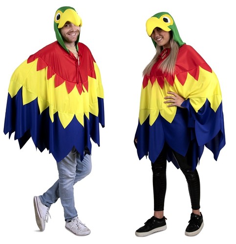 Papagei poncho mit kapuze - ,