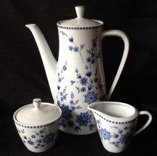 Seltmann Weiden Doris Isolde Bayrisch Blau Kaffeekern Kaffeekanne Zudo Gießer