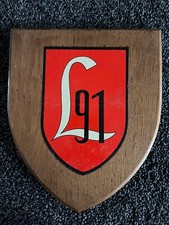 Bundeswehr Holzwappen, (gross) Panzerlehrbataillon 91, (ehemals Munster)---
