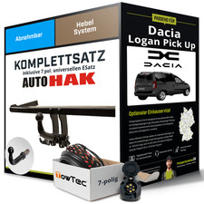 Für DACIA Logan Pick Up Typ US Anhängerkupplung abnehmbar +eSatz 7pol uni 09-