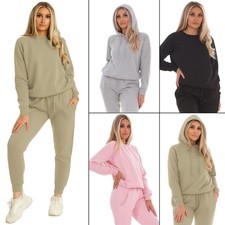 Damen Trainingsanzug Set Rundhals Sweatshirt Freizeit Jogginghose Anzug S-2XL