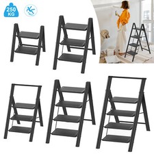 Klappbar 2/3/4 Stufen Doppelleiter Trittleiter Aluleiter Stehleiter bis 250 kg