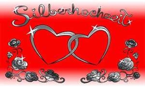 Fahne flagge silberhochzeit - fahne,