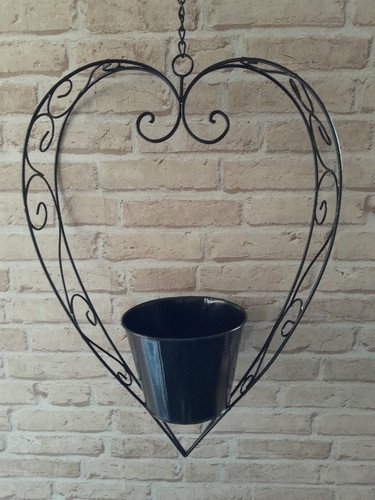 56cm herz metall schwarz - herz,