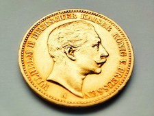 20 Mark Preußen Wilhelm II. 1895 (A) .900 Goldmünze J# 252, sehr schön in Kapsel