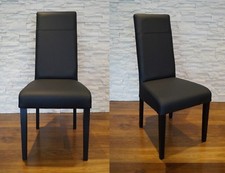 Schwarzes Echtleder Stuhl