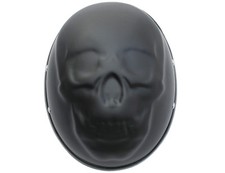 VEB Standard Chopperhelm Cap Skull Schädel 3D matt Schwarz Quad Pocket Bike Helm