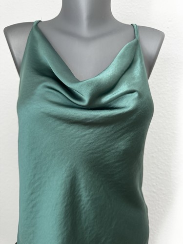 Petrol satin wasserfall - satin, top