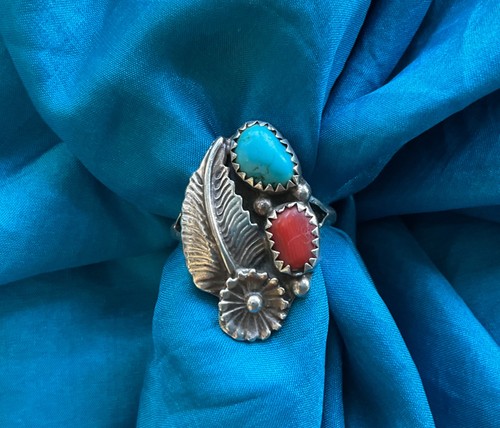 Ring sterling türkis koralle - ring,