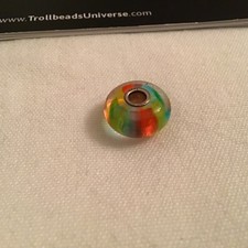 Orig. Trollbeads Glas "Regenbogen", Silber, ungetragen