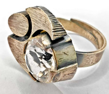 Design Ring 925 er Sterling Silber Karl Laine Sten & Laine m. Glasstein Vintage