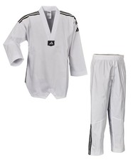 Final SALE! adidas Taekwondoanzug, Adi Club 3 stripes, weißes Revers - Dobok TKD