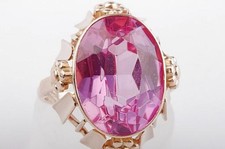 Ring synth. rosa Stein 14K