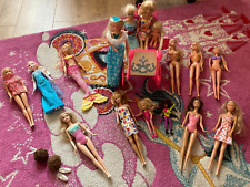16 Barbie, teils andere Puppen mit Kutsche, Meerjungfrau, Elsa, Leuchtkrone