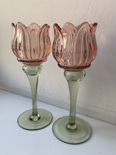 Set glas teelichthalter tulpe - set,