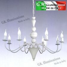 Pendelleuchte modern vintage Pendellampe Weiß 8 L. Deckenlampe Wohnzimmer DUCA