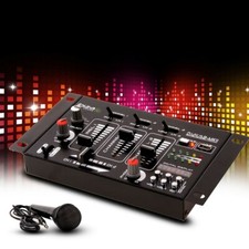 4 Kanal DJ Mischpult Mikrofon Party Equipment Audio Sound Effekt Mixer USB MP3