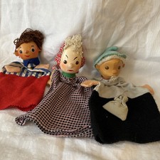 3 Alte Handpuppen Sandmann Sandmännchen DDR Holzkopf für Kasperletheater