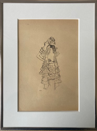 Druck jugendstil stehende frau - jugendstil,