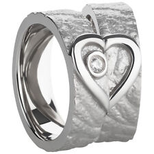 Ring Freundschafts- Partnerr- Symbol- Verlobungsringe Edelstahl Silber + Gravur