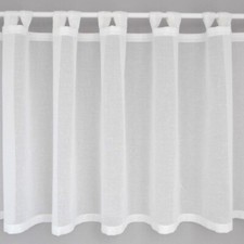 Scheibengardine auf Schlaufen Leinenoptik wollweiß 152x60 cm