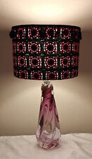 Tischlampe Unterfangglas rot signiert Val St Lambert 70er Lamploveschirm Rarität