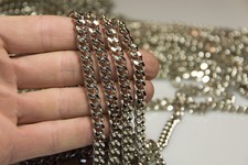 1m Gliederkette Panzerkette Halskette silberfarben Meterware Schmuckkette