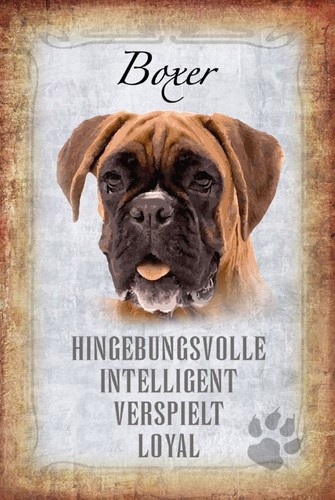 Blechschild 18x12 boxer hund - boxer,