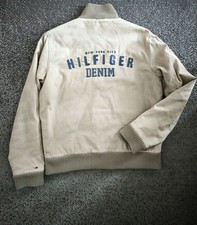 Hilfiger Denim College Jacke Herren  Größe M Beige Tommy Hilfiger Vintage