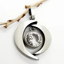 Nordform Anhänger in Silber mit Großem Bergkristall