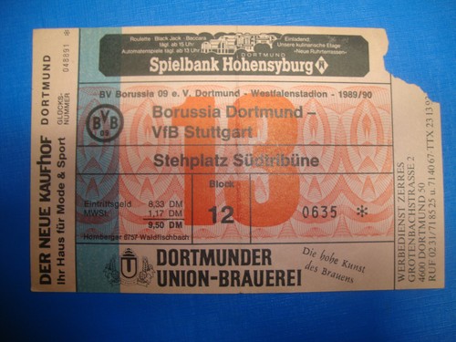 Ticket bvb dortmund - 89/90,