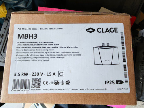Clage mbh3 16003 - 16003, kw