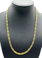 Solide 750 Gold 18 K Juwelier Panzerkette sattes Gelbgold unisex L 45,5 cm