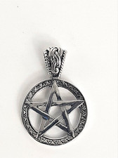 kleines Pentagramm 20 mm echt 925 Silber Schutz Amulett Talisman ( kl. Version )