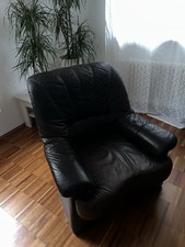 Dunkelbraunes Leder Sofa und