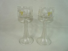 Paar antike Jugendstil Weingläser Kelchglas Römer Weintrauben geschliffen  1910