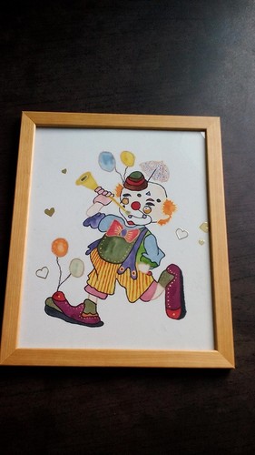 Clown bild 33x27cm - clown,
