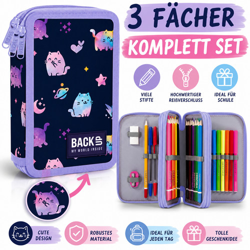 Fach federmäppchen gefüllt - federmäppchen,