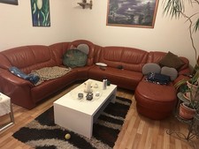 Tolle echte braune Ledercouch